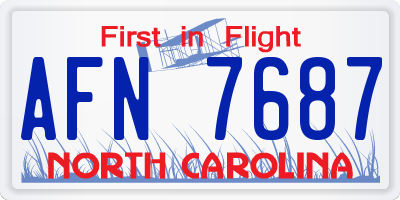 NC license plate AFN7687