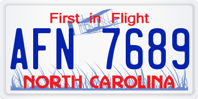 NC license plate AFN7689