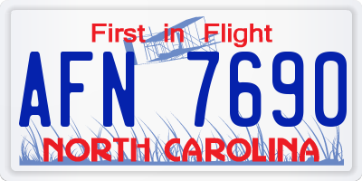 NC license plate AFN7690