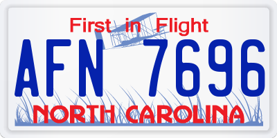 NC license plate AFN7696