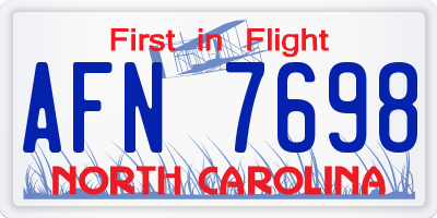 NC license plate AFN7698