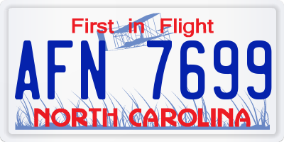 NC license plate AFN7699