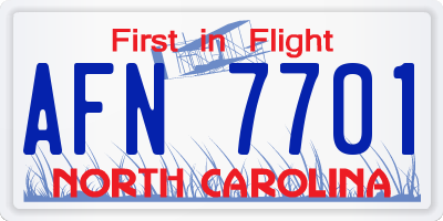 NC license plate AFN7701
