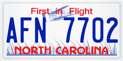 NC license plate AFN7702