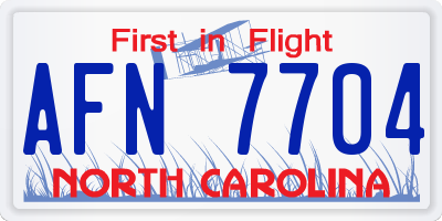 NC license plate AFN7704