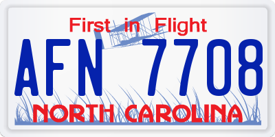 NC license plate AFN7708