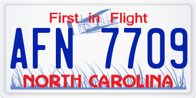 NC license plate AFN7709