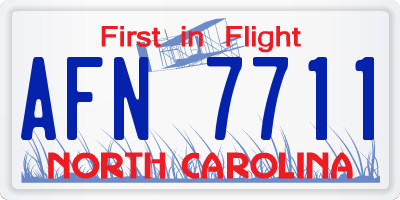 NC license plate AFN7711
