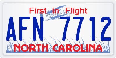 NC license plate AFN7712