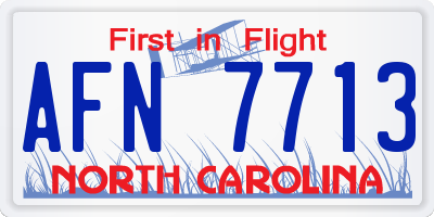 NC license plate AFN7713