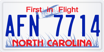 NC license plate AFN7714
