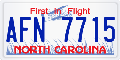 NC license plate AFN7715