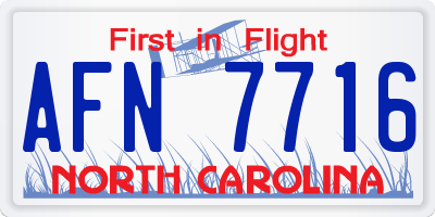 NC license plate AFN7716
