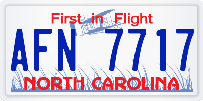 NC license plate AFN7717