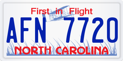 NC license plate AFN7720