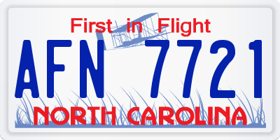 NC license plate AFN7721