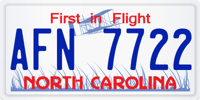 NC license plate AFN7722