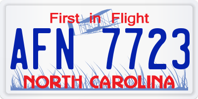 NC license plate AFN7723