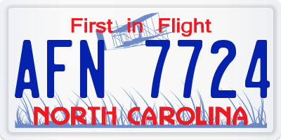 NC license plate AFN7724