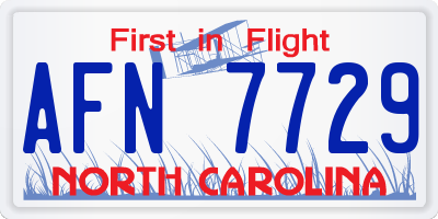 NC license plate AFN7729