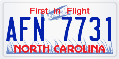 NC license plate AFN7731
