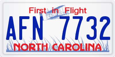 NC license plate AFN7732