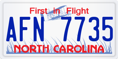 NC license plate AFN7735