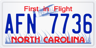NC license plate AFN7736