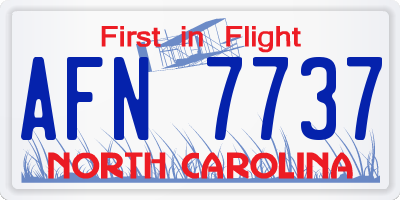 NC license plate AFN7737