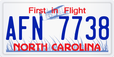 NC license plate AFN7738