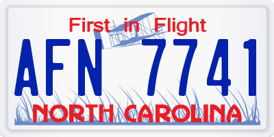 NC license plate AFN7741