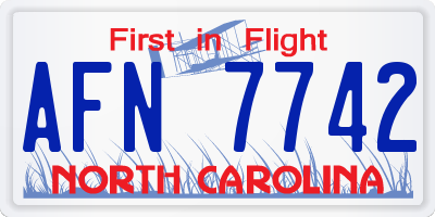 NC license plate AFN7742