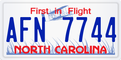 NC license plate AFN7744