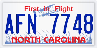 NC license plate AFN7748