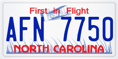 NC license plate AFN7750