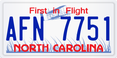 NC license plate AFN7751