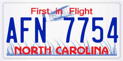 NC license plate AFN7754