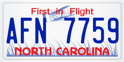 NC license plate AFN7759