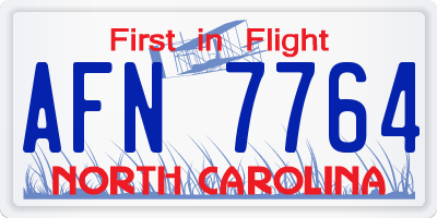 NC license plate AFN7764
