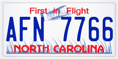 NC license plate AFN7766