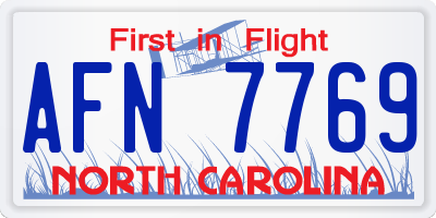 NC license plate AFN7769