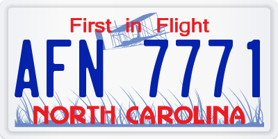 NC license plate AFN7771