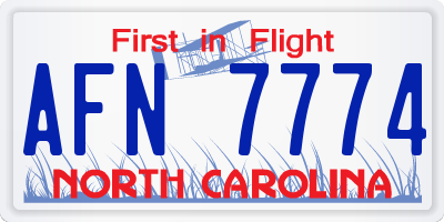 NC license plate AFN7774