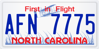 NC license plate AFN7775