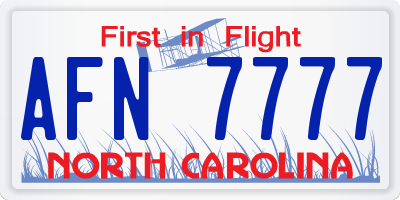 NC license plate AFN7777