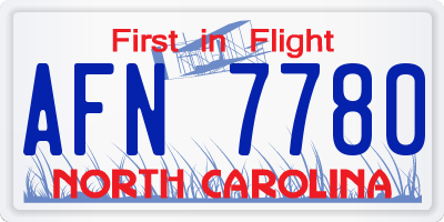 NC license plate AFN7780