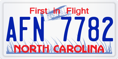 NC license plate AFN7782