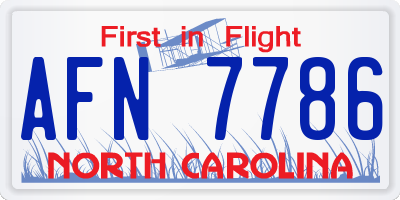 NC license plate AFN7786