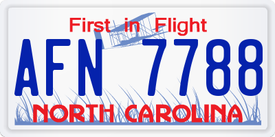 NC license plate AFN7788