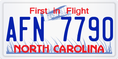 NC license plate AFN7790